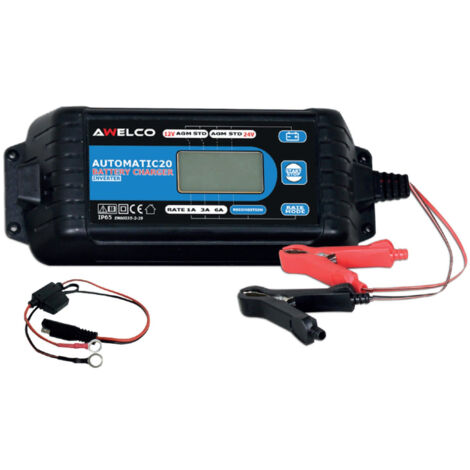 Awelco Automatic 20 - Caricabatteria Inverter 12V/24V per Auto e Moto con Autospegnimento