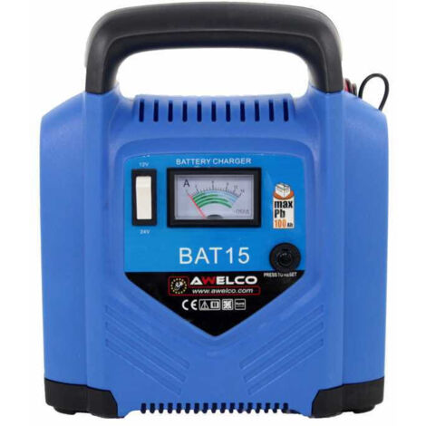 BS Awelco BAT15 - Caricabatterie Auto e Moto 12/24V fino a 100Ah
