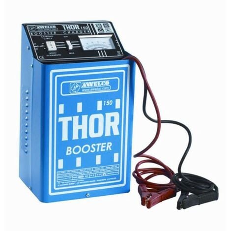 Awelco Thor 150 - Caricabatterie auto blu compatto 12V con manometro analogico