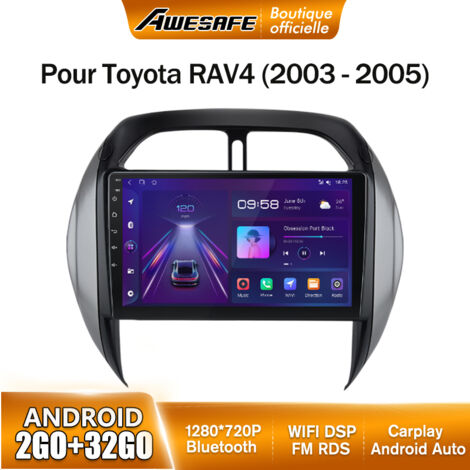 AWESAFE Autoradio Android 13 2Go+32Go pour Toyota RAV4 (2003-2005) 9'' Écran Tactile avec Carplay GPS Bluetooth Android Auto