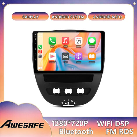 AWESAFE Autoradio Android 13 für Peugeot 107 Toyota Aygo Citroën C1 (2GB+32GB) 10'' Bildschirm mit CarPlay GPS WiFi Android Auto