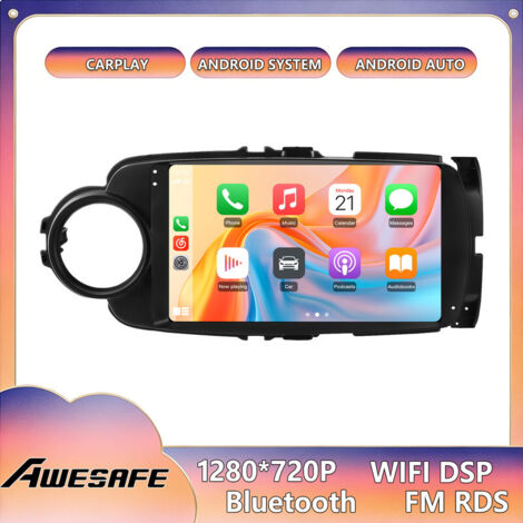 AWESAFE Autoradio Android 13 für Yaris VITZ (2012-2017) 6GB+128GB mit 9'' Touchscreen CarPlay GPS WiFi Bluetooth Android Auto