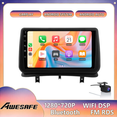 AWESAFE Autoradio Android 13 para Renault Clio 3 (2005-2014) 2GB+32GB con Pantalla Táctil de 9'' CarPlay Android Auto Cámara de Reversa