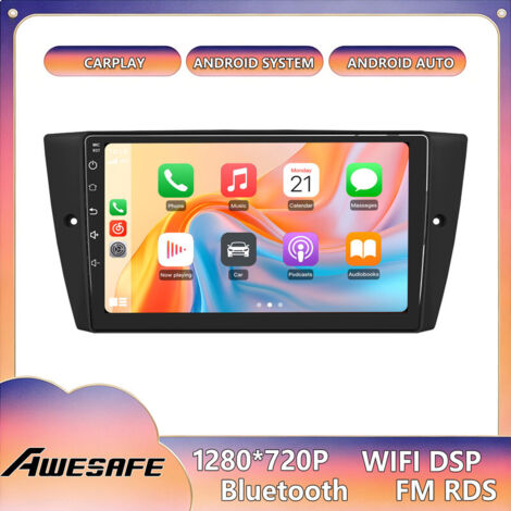AWESAFE Autoradio Android 13 per BMW Serie 3 E90 / E91 / E92 / E93 (2GB+32GB) 9'' Schermo Touch CarPlay GPS Bluetooth Android Auto
