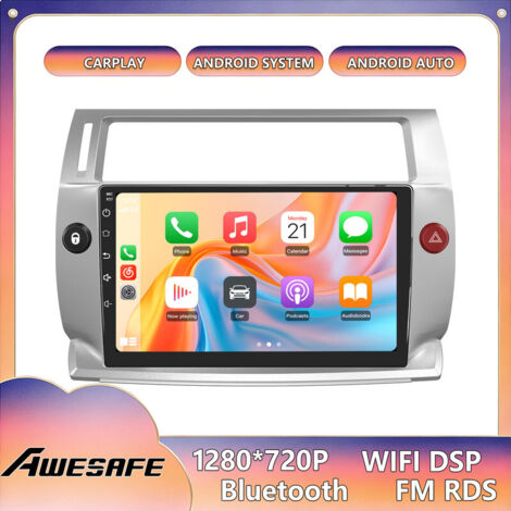 AWESAFE Autoradio Android 13 per Citroën C4 (2004-2009) 4GB+64GB 9'' Schermo Touch CarPlay GPS WiFi Bluetooth Android Auto