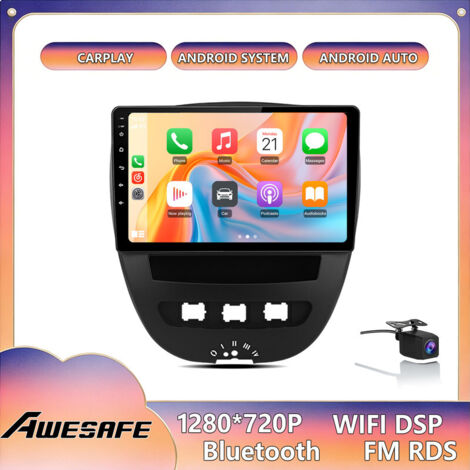AWESAFE Autoradio Android 13 per Peugeot 107 / Toyota Aygo / Citroën C1 2GB+32GB 10'' Schermo con CarPlay Android Auto con Telecamera di Retromarcia