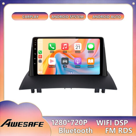 AWESAFE Autoradio Android 13 per Renault Mégane 2 (2002-2009) 2GB+64GB con schermo touch 9'' CarPlay GPS Bluetooth Android Auto
