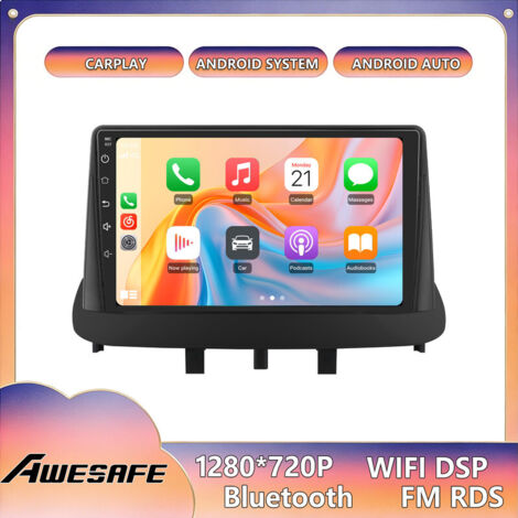 AWESAFE Autoradio Android 13 per Renault Megane 3 (2008-2014) 6GB+128GB con schermo touch 9'' CarPlay GPS Bluetooth Android Auto