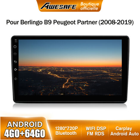 AWESAFE Autoradio Android 13 pour Berlingo 2 (2008-2019) 4Go+64Go avec 9'' Écran Tactile Carplay Android Auto GPS Wifi