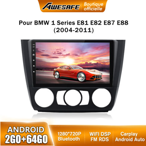 AWESAFE Autoradio Android 13 pour BMW 1 Series E81 E82 E87 E88 (2004-2011) 2Go+64Go 9 Pouces Écran Carplay Android Auto GPS WiFi