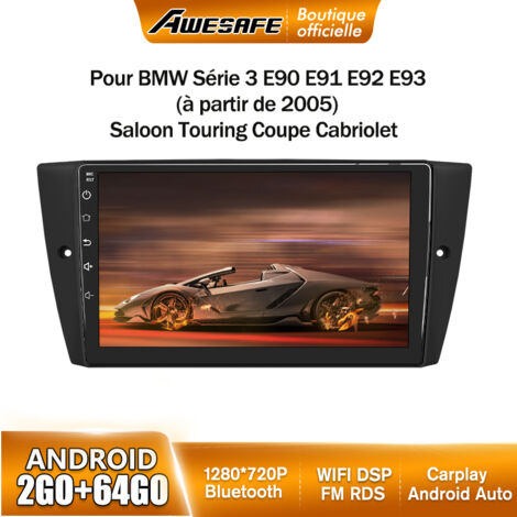 AWESAFE Autoradio Android 13 pour BMW Series 3 E90 E91 E92 E93 (2Go+64Go) 9'' écran Tactile Carplay GPS Bluetooth Android Auto