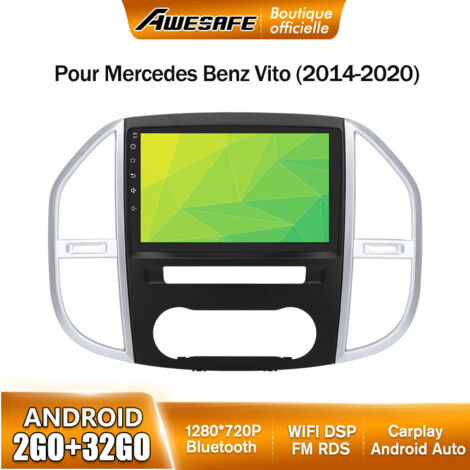 AWESAFE Autoradio Android 13 pour Mercedes Benz Vito (2014-2020) 2Go+32Go 10'' écran Tactile Carplay GPS WiFi Bluetooth Android Auto
