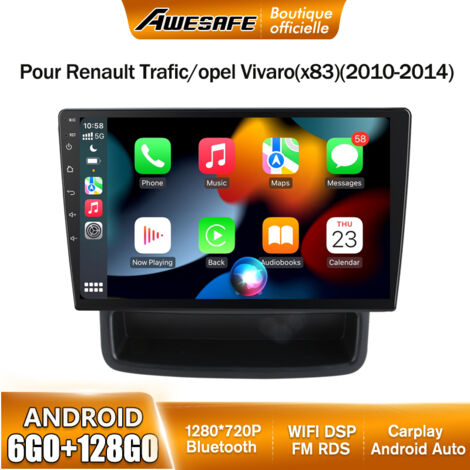 AWESAFE Autoradio Android 13 pour Renault Trafic opel Vivaro(x83) (2010-2014) 6Go+128Go 10'' Écran Carplay GPS Android Auto