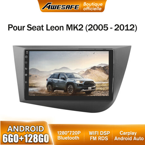 AWESAFE Autoradio Android 13 pour Seat Leon 2 MK2 (2005-2012) 6Go+128Go 9'' écran Tactile avec Carplay GPS Bluetooth Android Auto