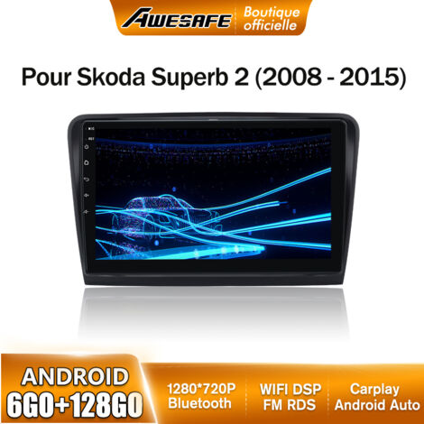 AWESAFE Autoradio Android 13 pour Skoda Super 2 (2009-2013) 6Go+128Go 9'' écran Tactile avec Carplay GPS Bluetooth Android Auto