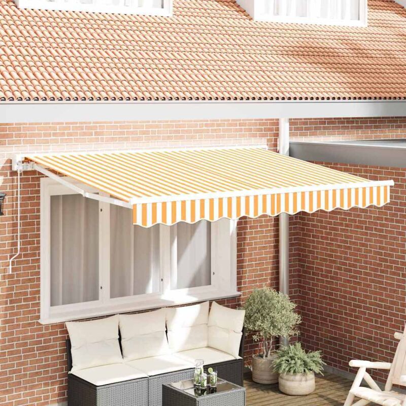 Awning Replacement Fabric Yellow And White 250 X 200 Cm Canvas Vidaxl