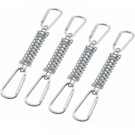 Awning Tension Spring Locks - Sun Sail Fasteners Stainless Steel Accessories with 4 Coil Springs 8 Carabiners for Camping Tents YMYNY