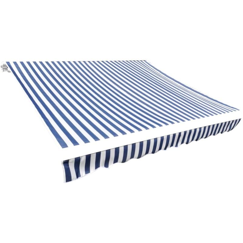 Vidaxl - Awning Top Sunshade Canvas Blue & White 350x250 cm