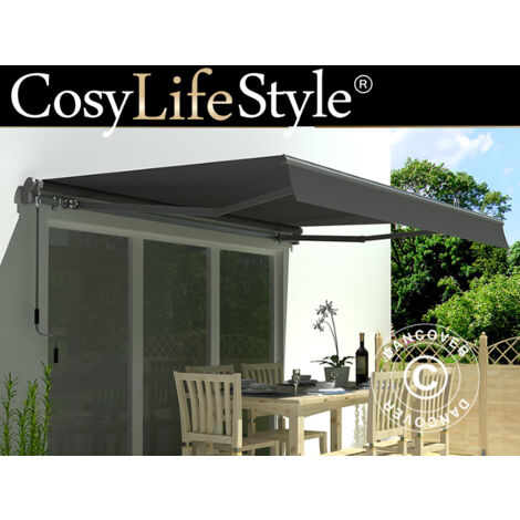 Awning w/Crank handle, 2.95x2.5 m, Grey/Grey Frame