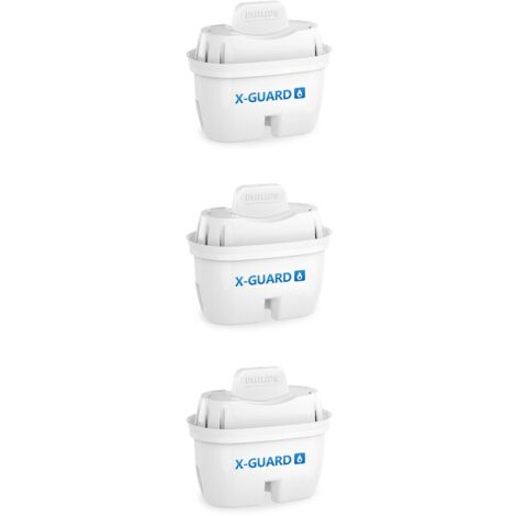 AWP210 Water Cartouches filtrantes de rechange Filtration avancée, paquet de 3, compatibles Philips AWP2814 Water Cartouches , compatibles Brita , réduisent les MICROPLASTIQUES, le CHLORE, le CALCAIRE