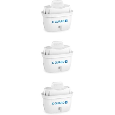AWP210 Water Cartouches filtrantes de rechange Filtration avancée, paquet de 3, compatibles Philips AWP2814 Water Cartouches , compatibles Brita , réduisent les MICROPLASTIQUES, le CHLORE, le CALCAIRE