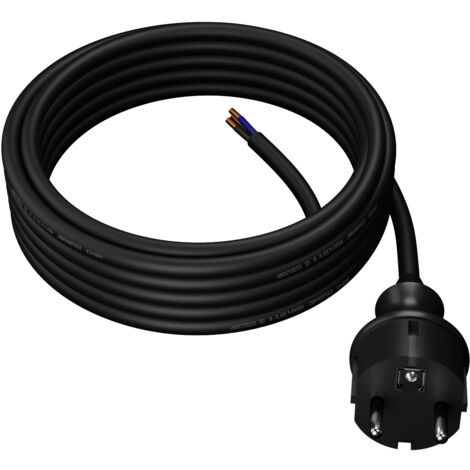 AWTOOLS CABLE MIT STECKER DE 1,5 m 3 x 1,0 BLACK H05VV-F