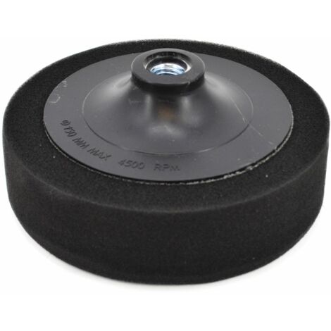 AWTOOLS, Disco pulidor 125 mm, esponja negra M14, herramienta de pulido, ideal para metal, plástico y madera, para acabados suaves y brillantes, restauración y mantenimiento, color negro.