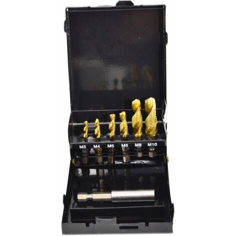 AWTOOLS Gewindebohrer-Set M3-M10 7-teilig GELB