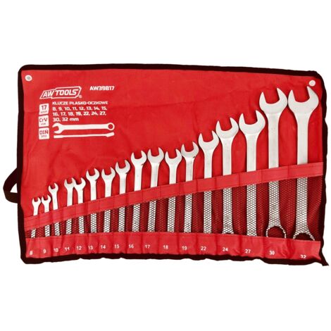 Awtools klucz komplet płasko-oczkowe 17szt./8mm-32mm