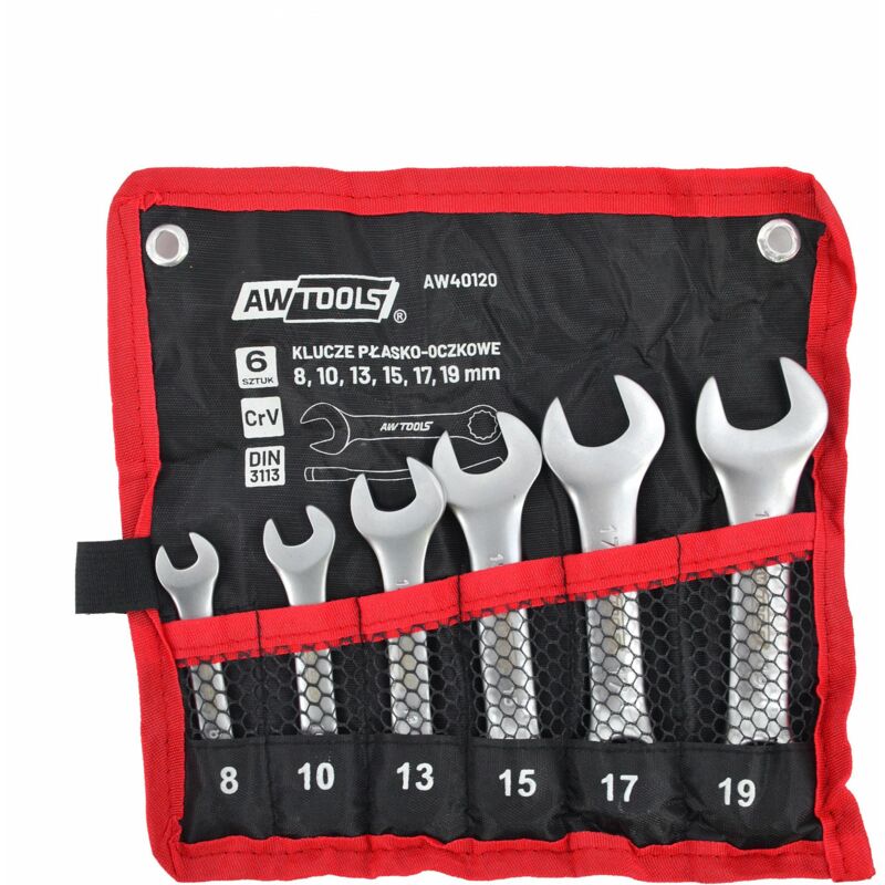 Awtools klucz płasko-oczkowy krótki kpl. 6szt