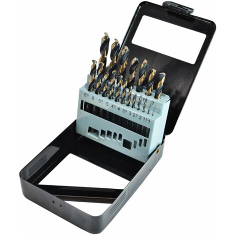 AWTOOLS Metall-HSS-Bohrer-Set M2, 19-teilig, Premium