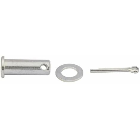 Axe de chape à tête cylindrique avec rondelle et goupille fendue Universel Fermeture Sécurité Fixation Pivot Vérin Tracteur Véhicule, Ø14mm x 40mm