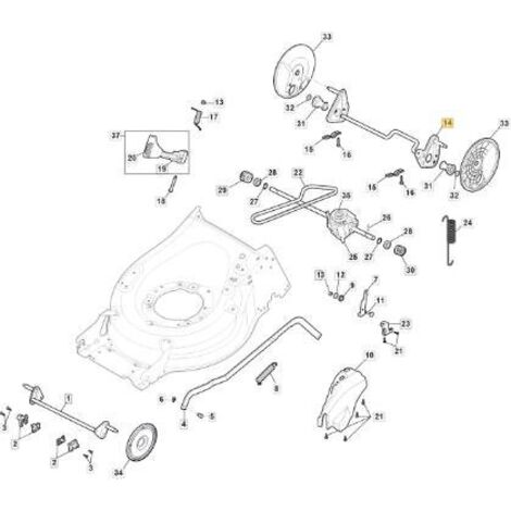 AXE DE ROUE ARRIÈRE D240 TR ZNB MP1 50 ORIGINE STIGA - 381302895/0
