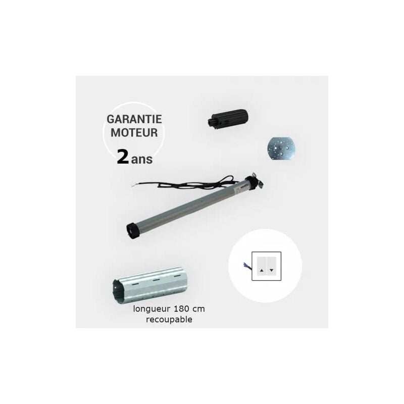 Axe motorisé filaire 20 Nm zf 54 mm longueur 180 cm recoupable