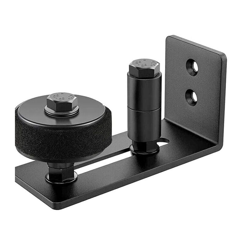 KZQ - Guide de sol réglable pour mur/porte en bas pour portes coulissantes en bois, noir