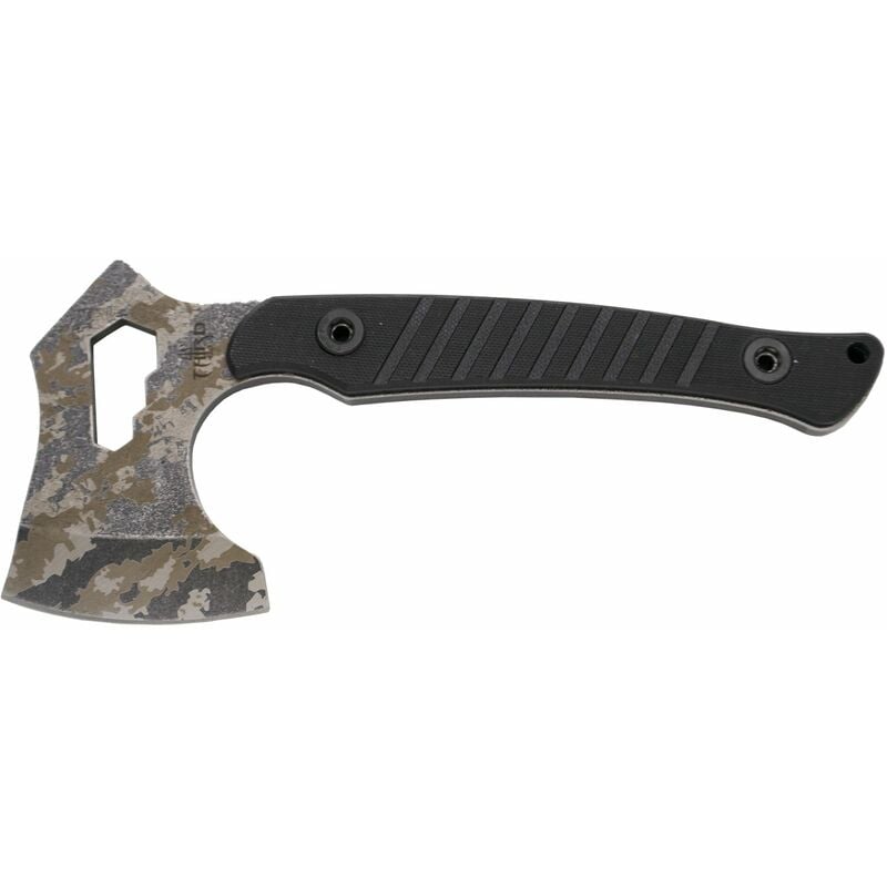 Axe Third S4000BK acier 420 avec motif de camouflage de 20,5 cm au total, mango de G10 noir. Avec une couverture en nylon