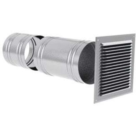 Axelair – Prise d'air façade en acier galvanisé – Diamètre 160 mm – Débit 195 m³/h – Grille carrée pour ventilation mécanique