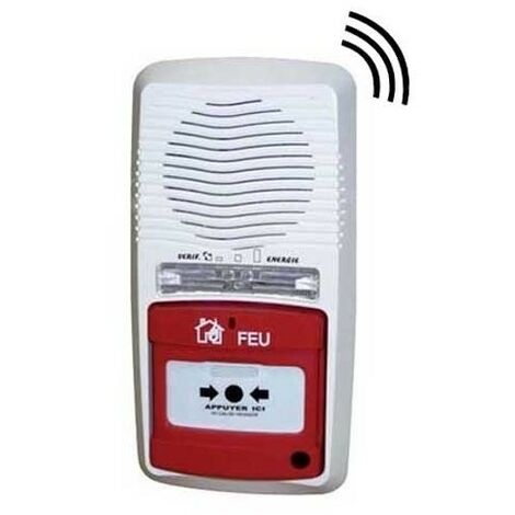 Axendis – Alarme incendie type 4 radio à pile 9V – Sirène 90 dB – Transmission 100 m – Installation rapide pour ERP