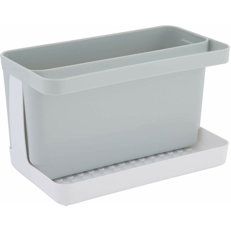 Image of Axentia - Organizer portautensili per lavello della cucina in plastica, organizzatore lavello cucina, ca. 20,5 x 12,5 x 11,5 cm, grigio/bianco