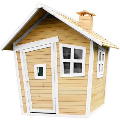 AXI Alice Maison Enfant en Bois FSC Maison de Jeux pour l'extérieur / Jardin en marron & blanc Maisonnette / Cabane de Jeu avec des fenêtres - Marron