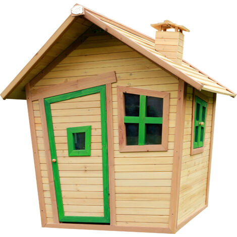 AXI Alice Maison Enfant en Bois FSC Maison de Jeux pour l'extérieur / Jardin en marron & vert Maisonnette / Cabane de Jeu avec des fenêtres - Marron