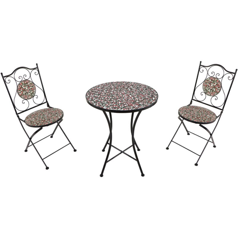 AXI Amélie Table et Chaise Bistrot, 2 Chaises 1 Table, Ensemble Bistro Extérieur Rose rose - Salon de Jardin Bistrot, Table Bistrot Mosaique pour