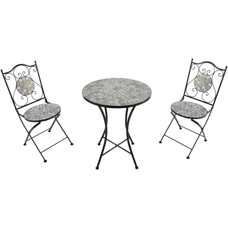 AXI Amélie Table et Chaise Bistrot, 2 Chaises 1 Table, Ensemble Bistro Extérieur Beige Sable - Salon de Jardin Bistrot, Table Bistrot Mosaique pour