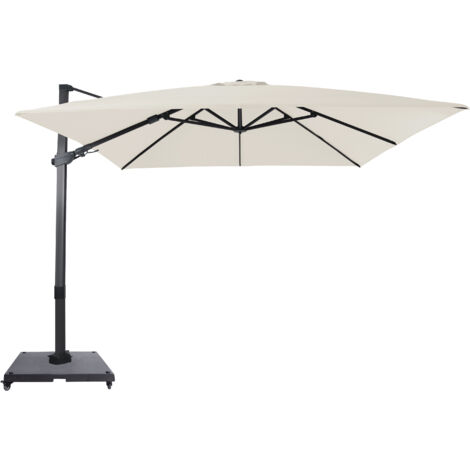 Axi Apollo Parasol Déporté Anthracite/Beige, Lot Complet - Rectangulaire 300X300 Cm - Structure Aluminium - Avec Roulettes Et Housse Inclus