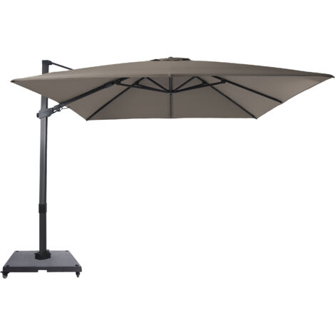 Axi Apollo Parasol Déporté Anthracite/Taupe, Lot Complet - Rectangulaire 300X300 Cm - Structure Aluminium - Avec Roulettes Et Housse Inclus