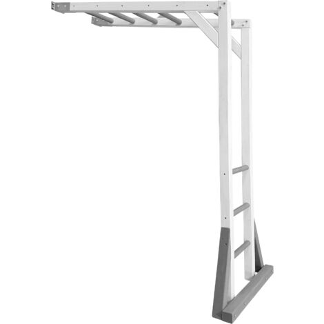 AXI Beach Tower Cadre d'escalade en bois en gris et blanc Élément d'appoint pour Aires de Jeux Accessoires d'escalade pour Aire de Jeux - 205,7 cm - Gris