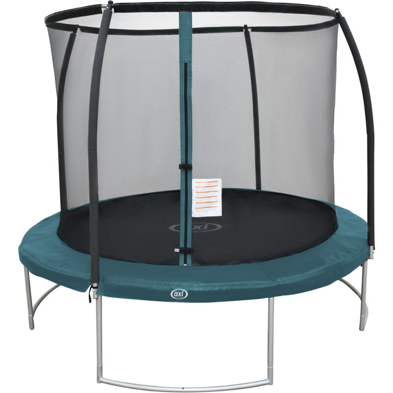 Trampoline rond avec filet AXI Boston - ø 244 cm en Vert Trampoline entérré et hors sol pour enfants Pour le jardin / l'extérieur