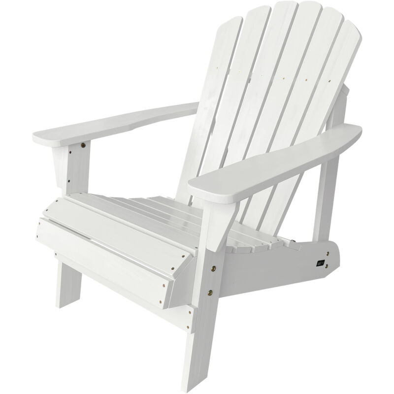 AXI - Carmen Chaise Adirondack, Transat Bois, Blanc Chaise de Jardin Bois 1 personne /Fauteuil Bois Exterieur/Chaise Bois Exterieur Fauteuil