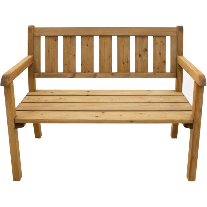 AXI Charlotte Banc de Jardin en Bois 110 cm - Marron Banc Exterieur 2 Places, Bois d'Epicéa Banc Jardin - Dossier Haut - Assise Confortable