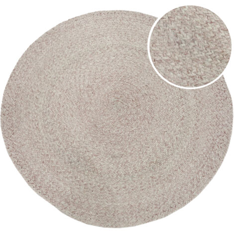 Axi Corfu Tapis D'Extérieur, Rond, Beige/Rosé, 120 X 120 Cm / Épaisseur : 5 Mm - Tapis Jardin Extérieur/Intérieur - Tapis Balcon Fabriqué À Partir De Bouteilles En Pet Recyclées